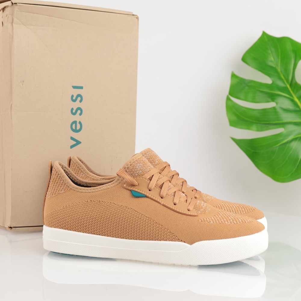 Vessi‎ Womens Weekend Sneakers Size 9 Waterproof Oak Brown Lace Up Comfort Shoes